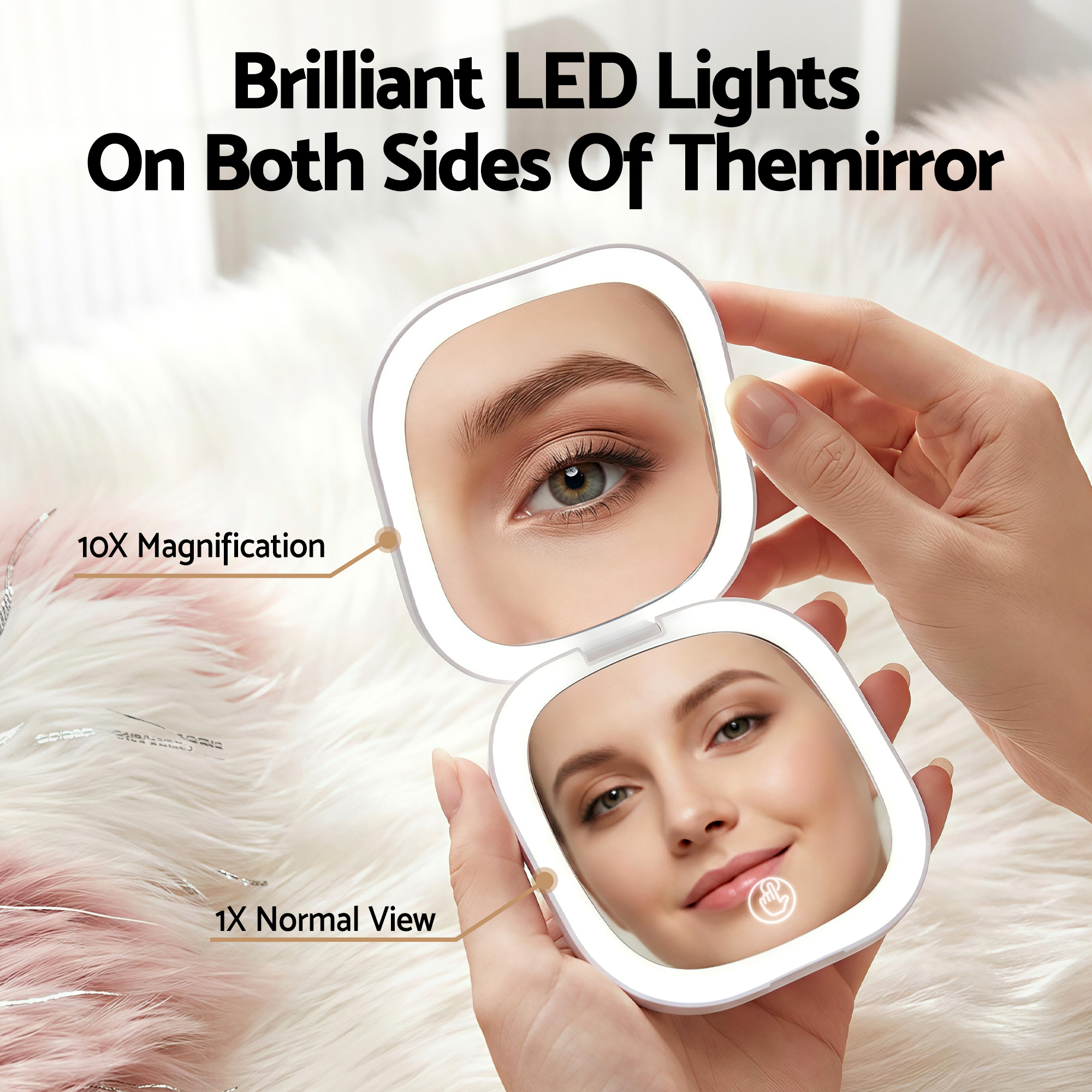 Embellir LED Compact Mirror 10X, Square & More Styles view 4