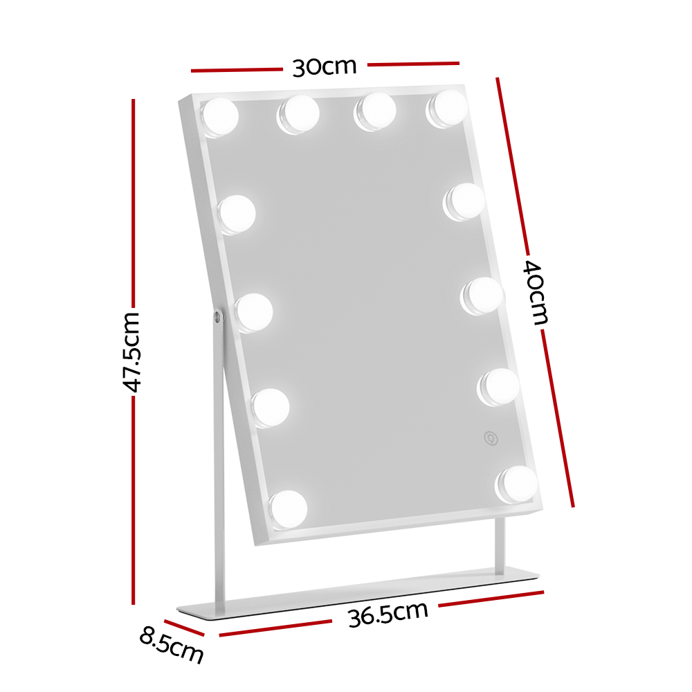 Embellir Bluetooth Makeup Mirror 30x40cm Hollywood, White view 2