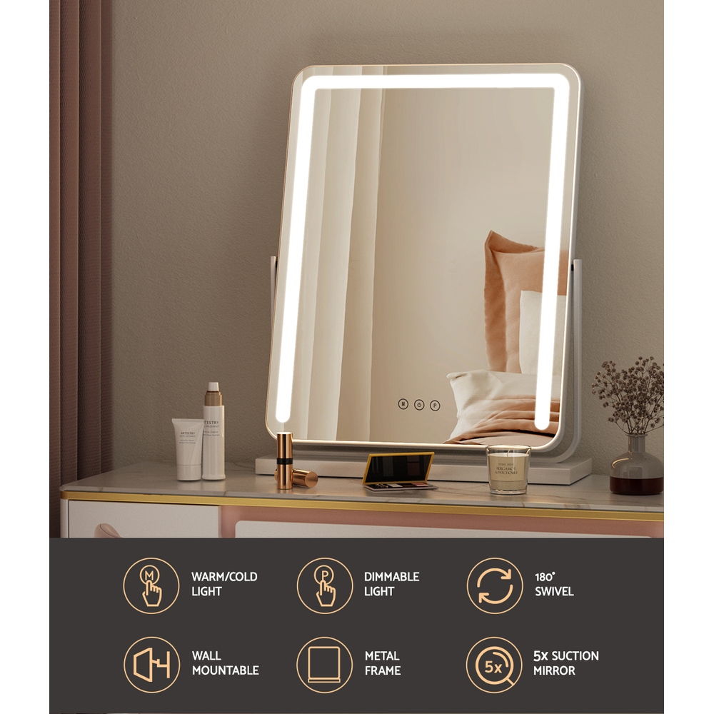 Embellir Makeup Mirror 40x50cm LED Strip Rotating Vanity view 4