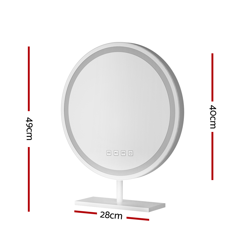 Embellir Makeup Mirror 40x40cm Round LED Bluetooth Vanity view 2