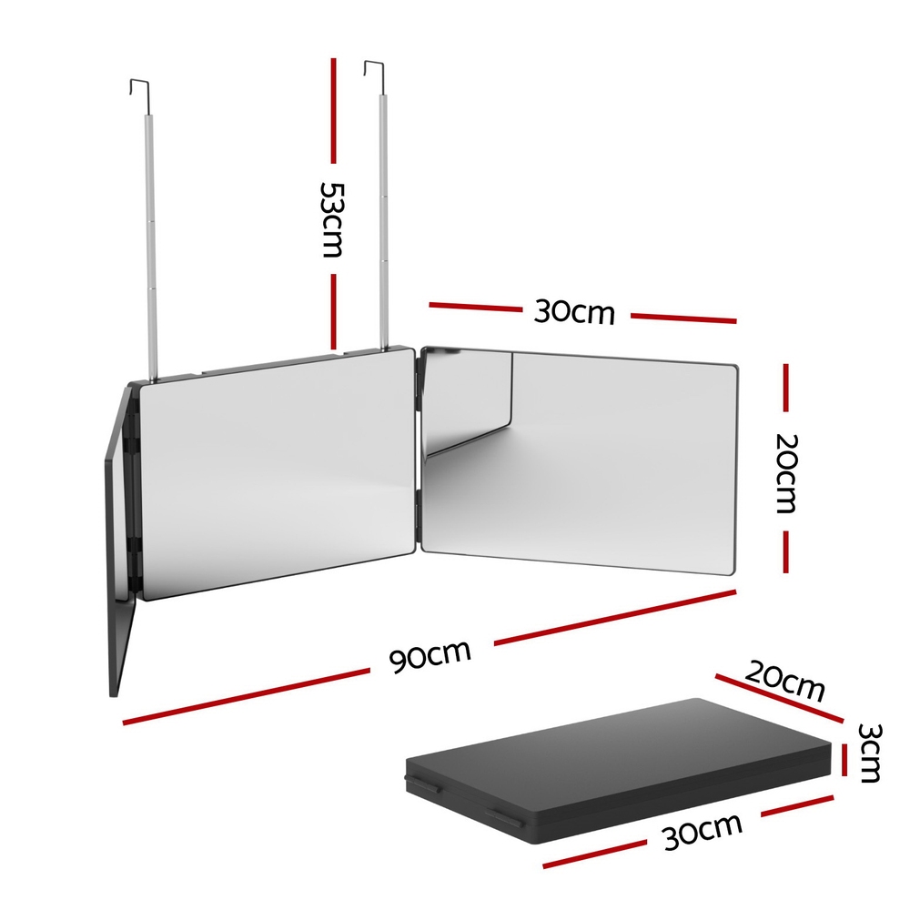 Embellir Trifold Mirror Height Adjustable Hair Styling view 2