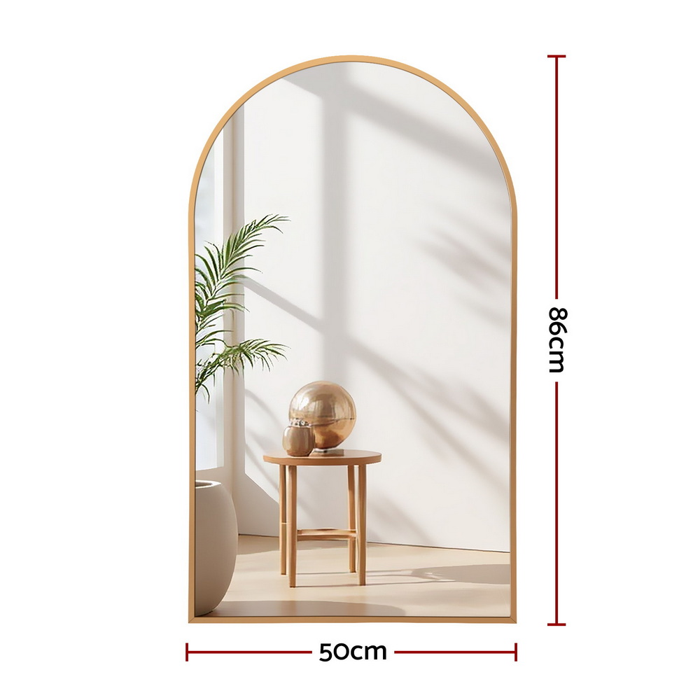 Embellir Arched Wall Mirror 86x50cm Gold Vanity view 2