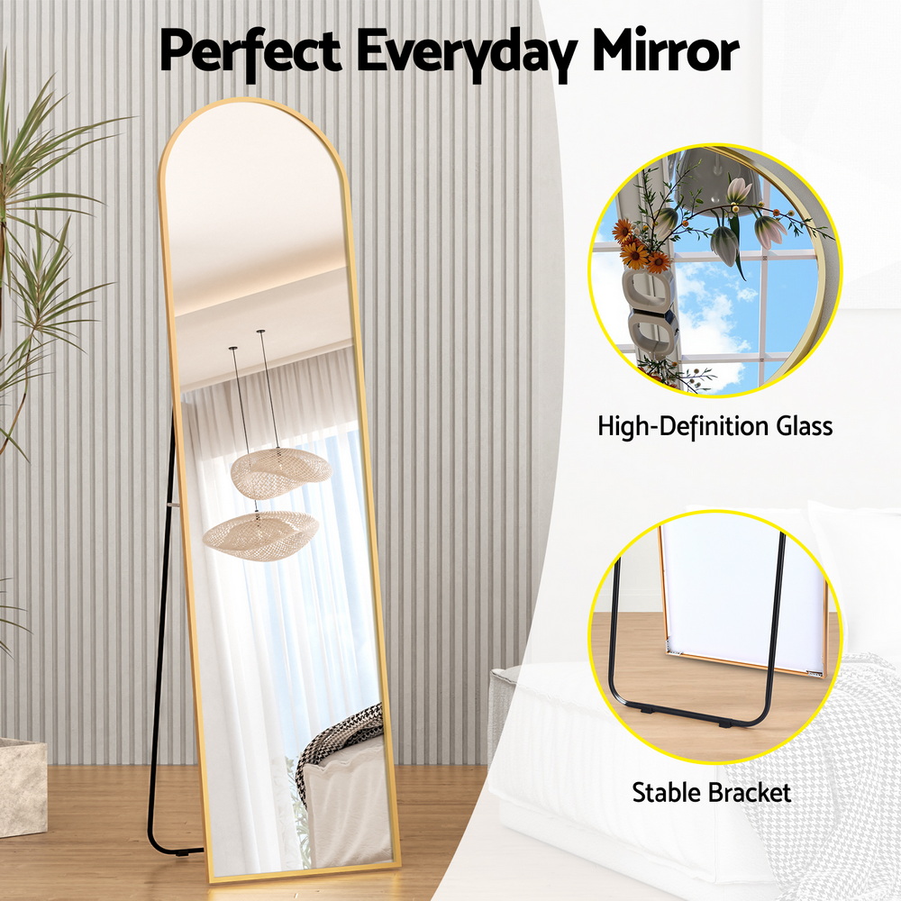 Embellir Full Length Mirror 160cm, Gold Arch Frame view 4