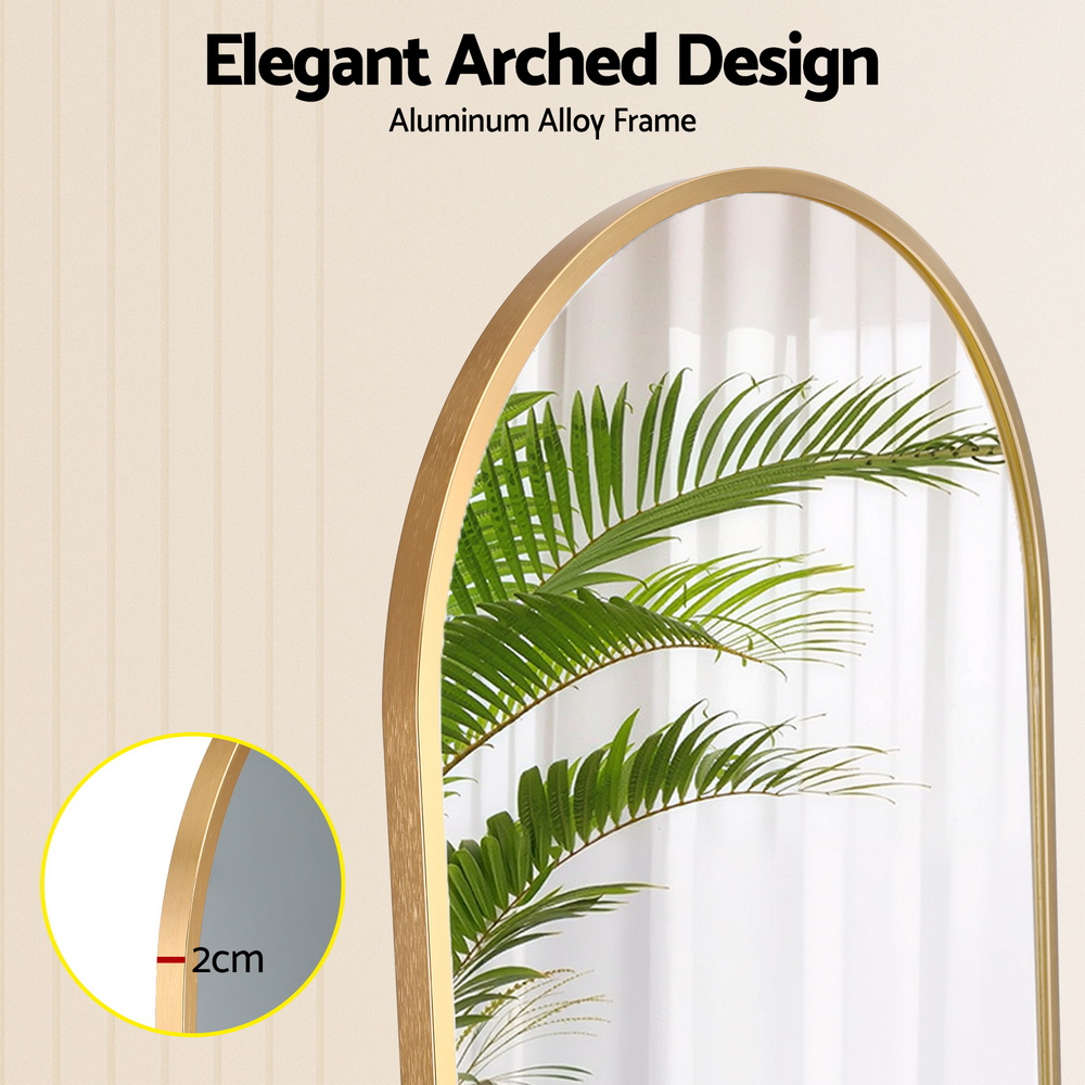 Embellir Full Length Mirror 160cm, Gold Arch Frame view 5