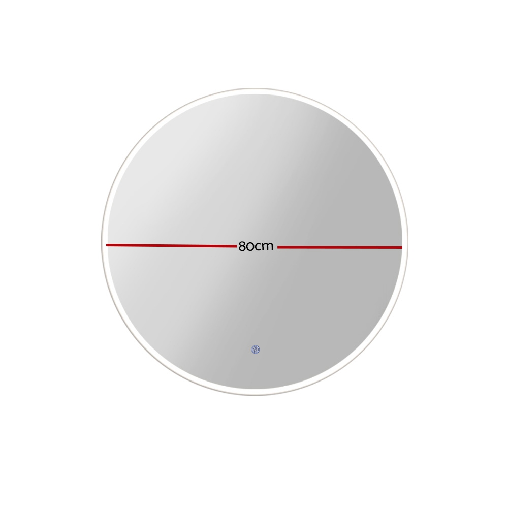 Embellir Round LED Wall Mirror 80cm Bathroom Vanity view 2