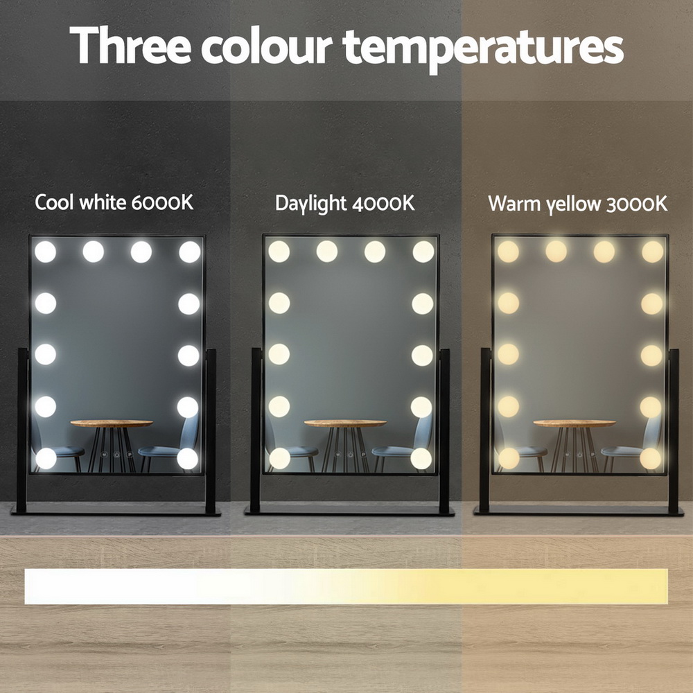 Embellir Makeup Mirror 30x48cm LED Vanity Tabletop view 3