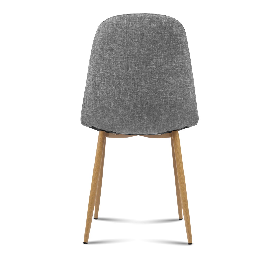 Artiss Curved Slope Fabric Dining Chairs, Set of 4, Grey view 5