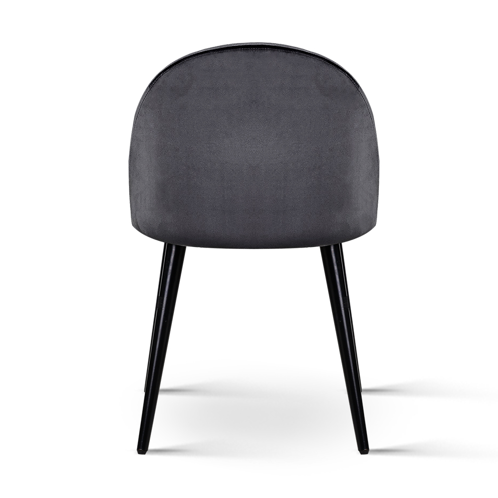 Artiss Velvet Solid Curved Dining Chairs, Dark Grey view 5