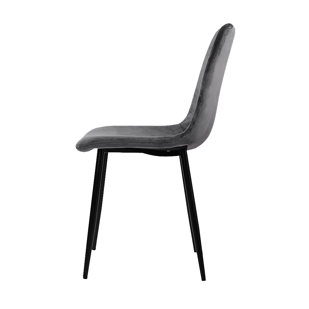 Artiss Velvet Horizontal Slope Dining Chairs, Set of 4, Grey view 4