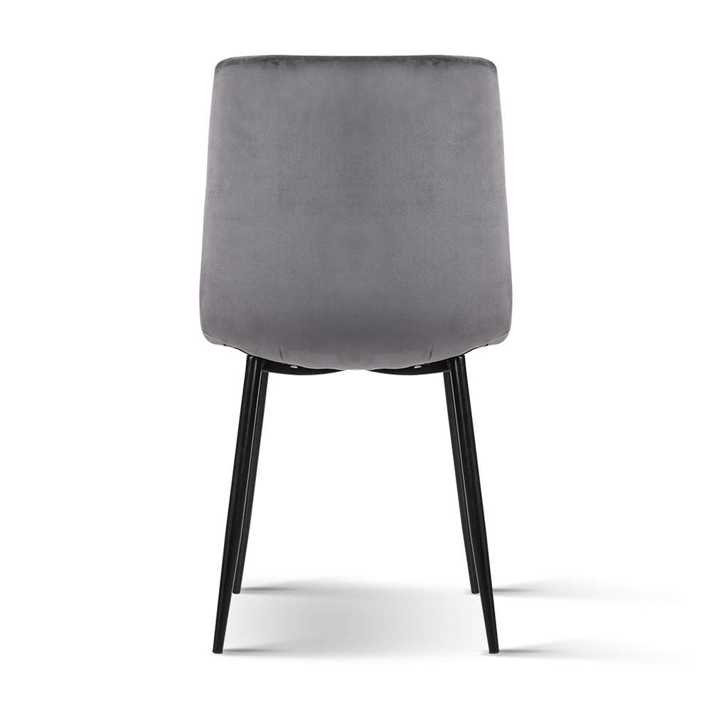 Artiss Velvet Horizontal Slope Dining Chairs, Set of 4, Grey view 5