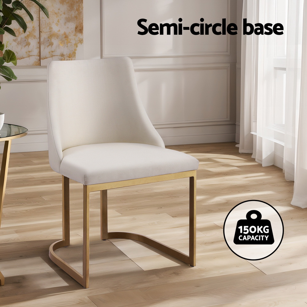 Artiss Balen Linen Fabric Dining Chairs, Beige view 4
