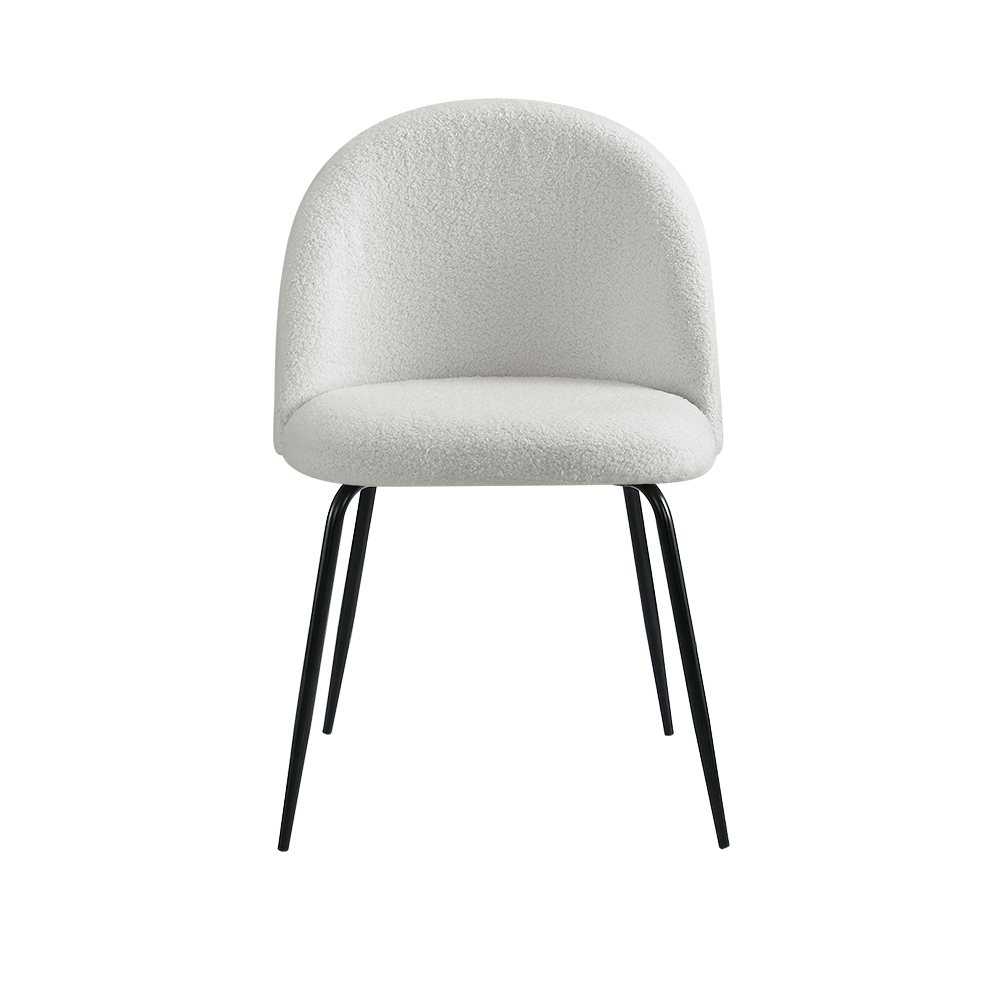 Artiss Tofa Sherpa Boucle Dining Chairs, White view 3