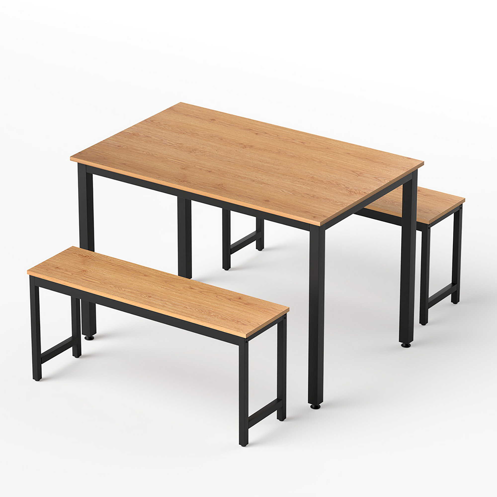 Artiss 3-Piece Dining Set with Bench Natural Oak