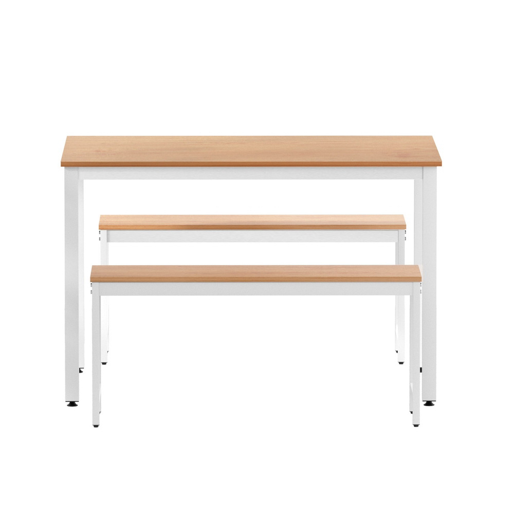 Artiss 3-Piece Dining Set Rectangle Table with Benches view 3