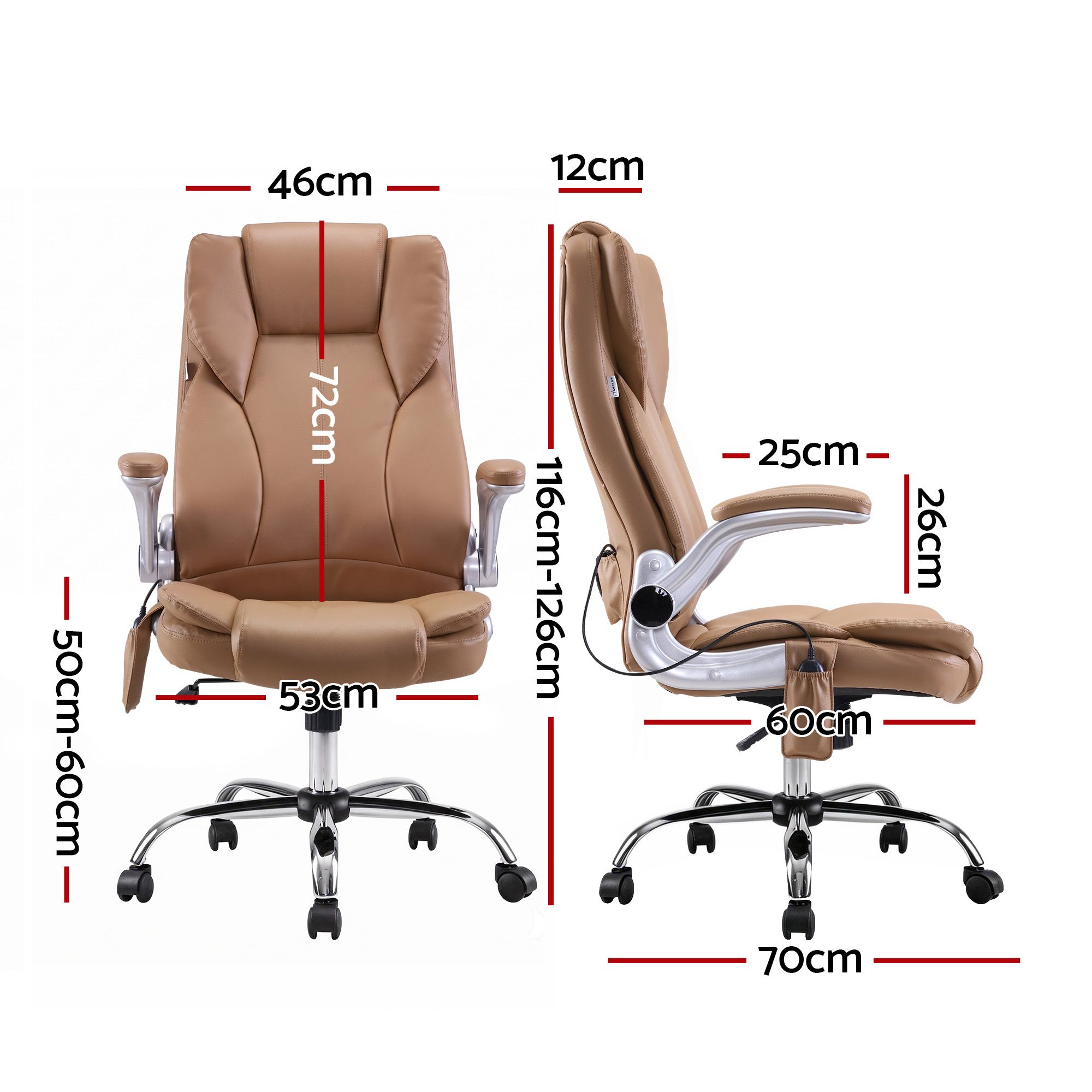 Artiss 8-Point Massage PU Leather Office Chair, 2 Colours view 2