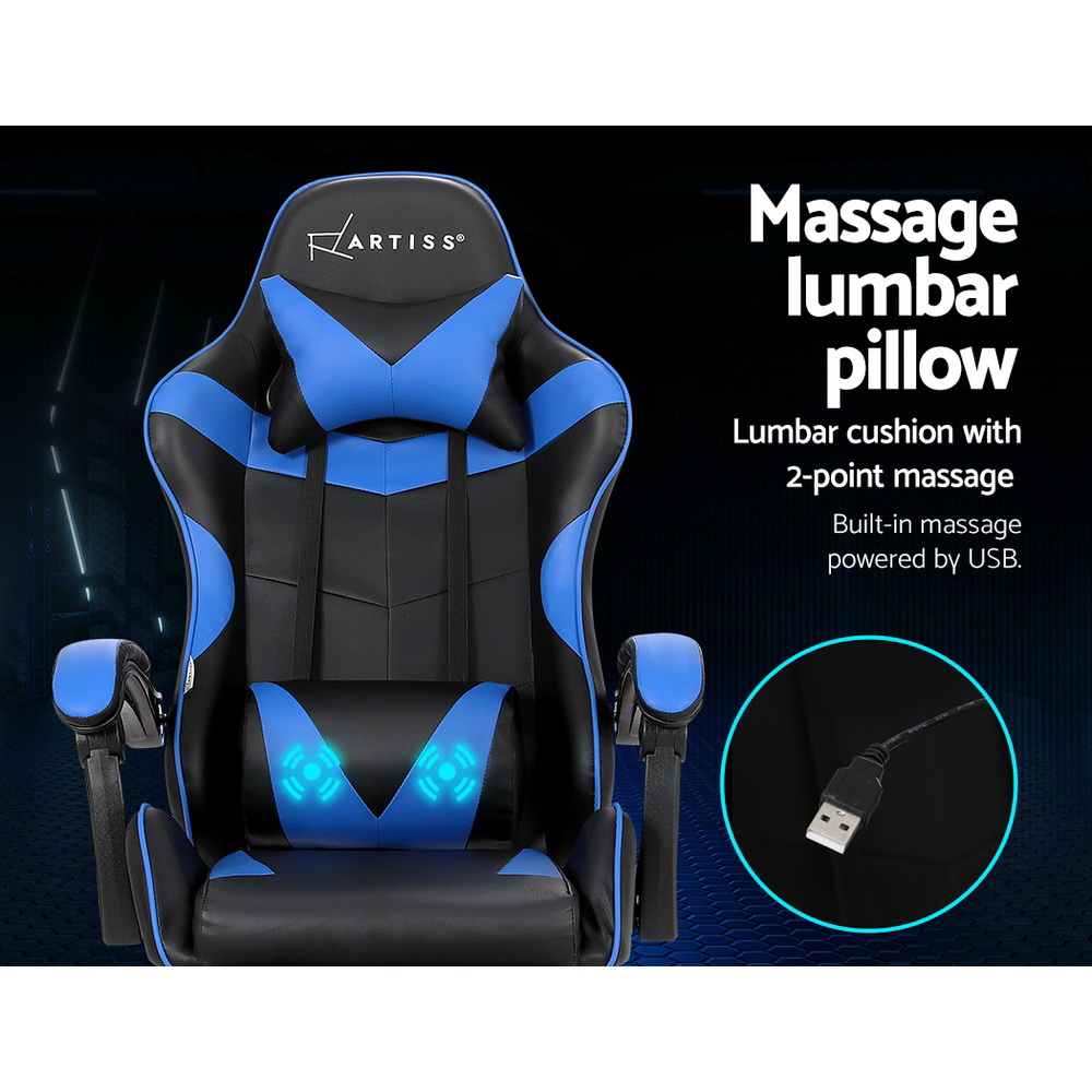 Artiss 2 Point Massage Gaming Office Chair with Footrest view 4