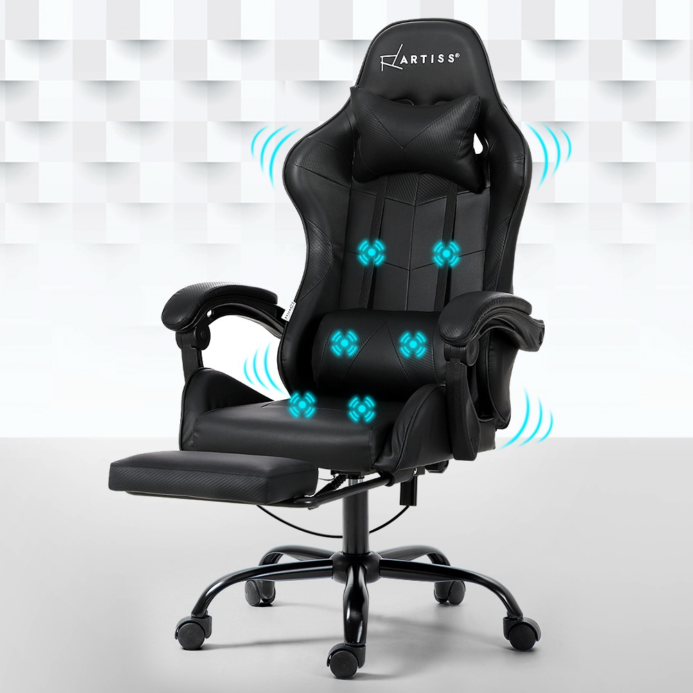 Artiss 6-Point Massage Gaming Office Chair Black