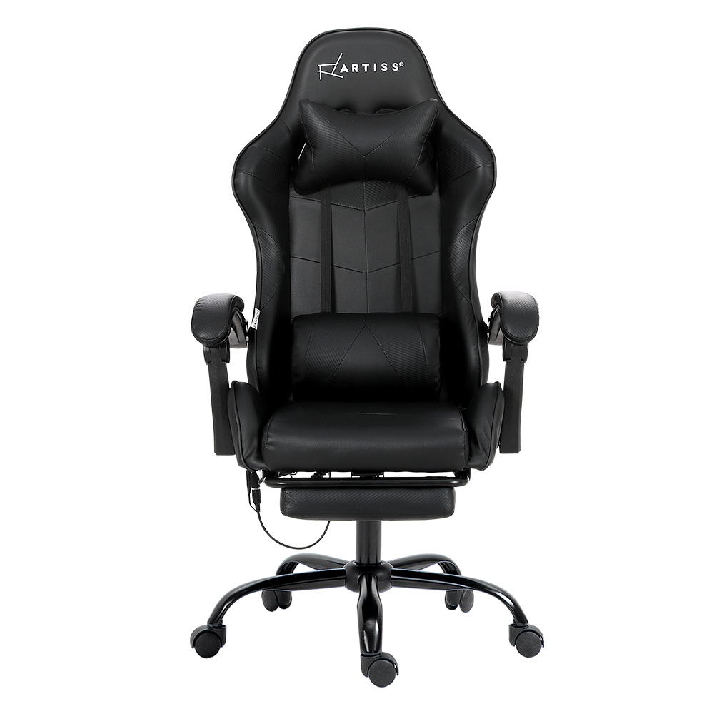 Artiss 6-Point Massage Gaming Office Chair Black view 3