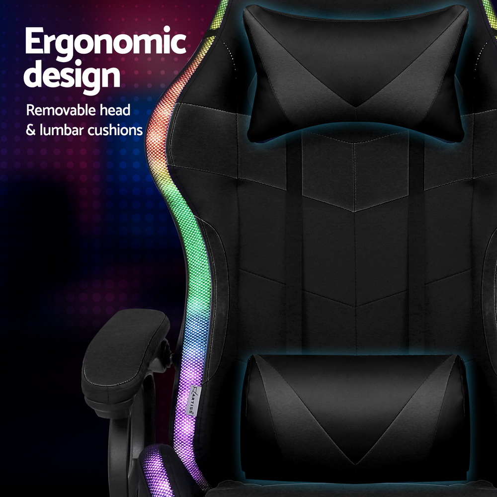Artiss Gaming Office Chair with 8 Point Massage and RGB LED view 4