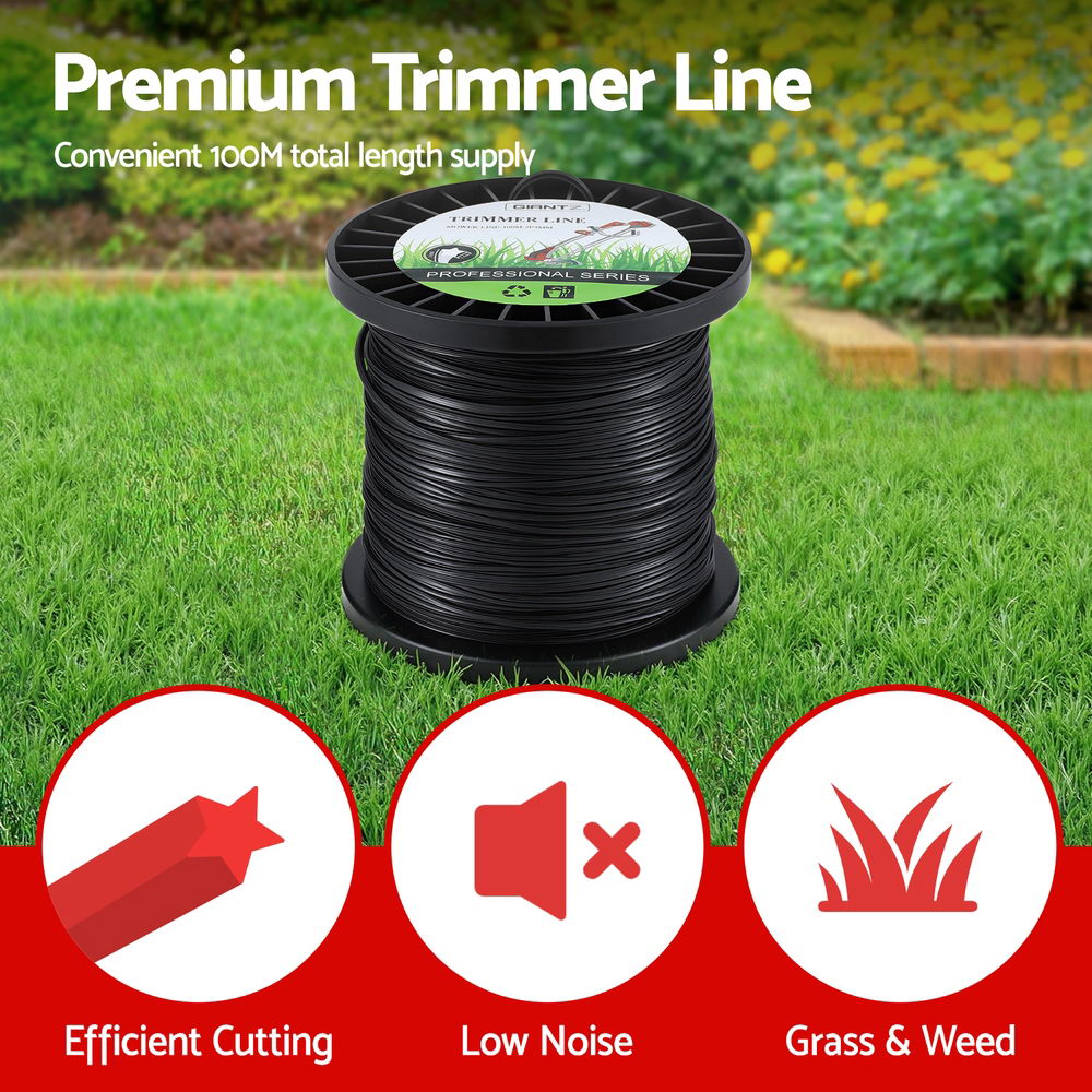 Giantz Trimmer Line 100m Nylon, 2.4mm or 3.0mm view 4
