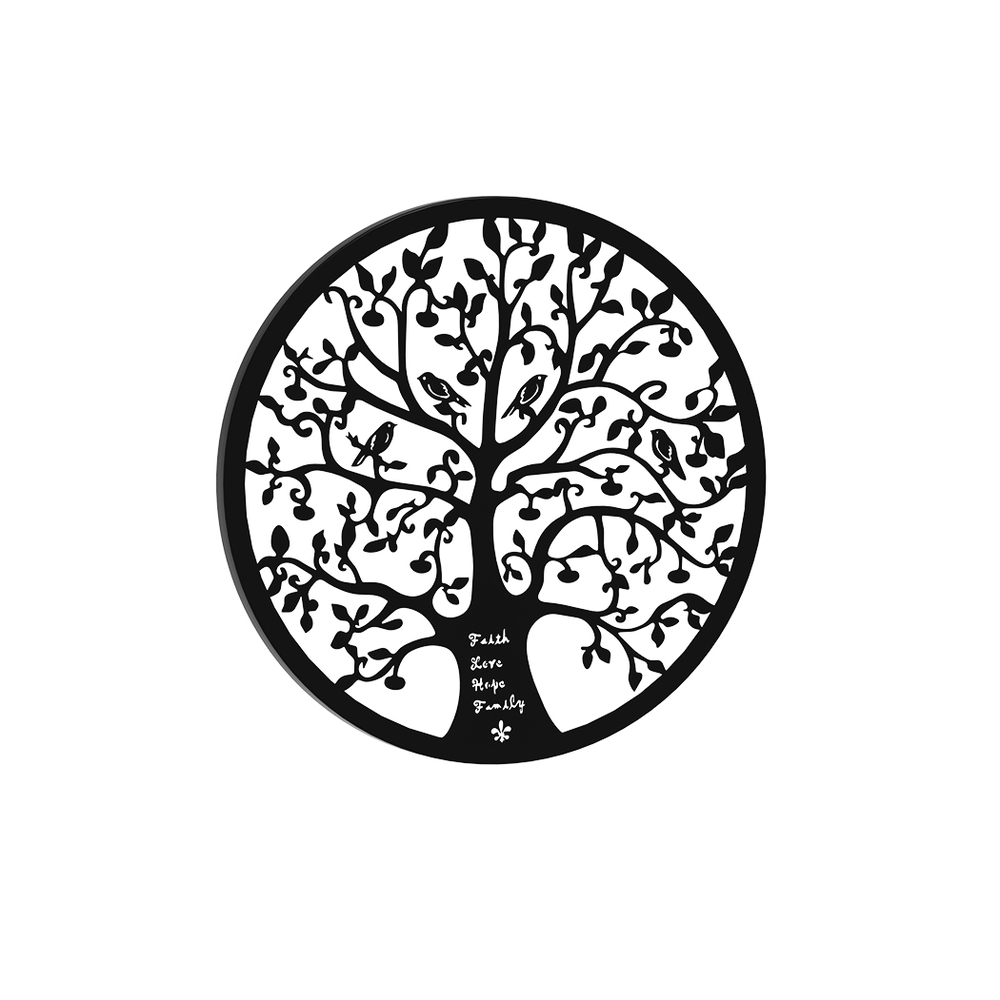 Artiss Metal Wall Art Hanging Sculpture Round Frame Tree