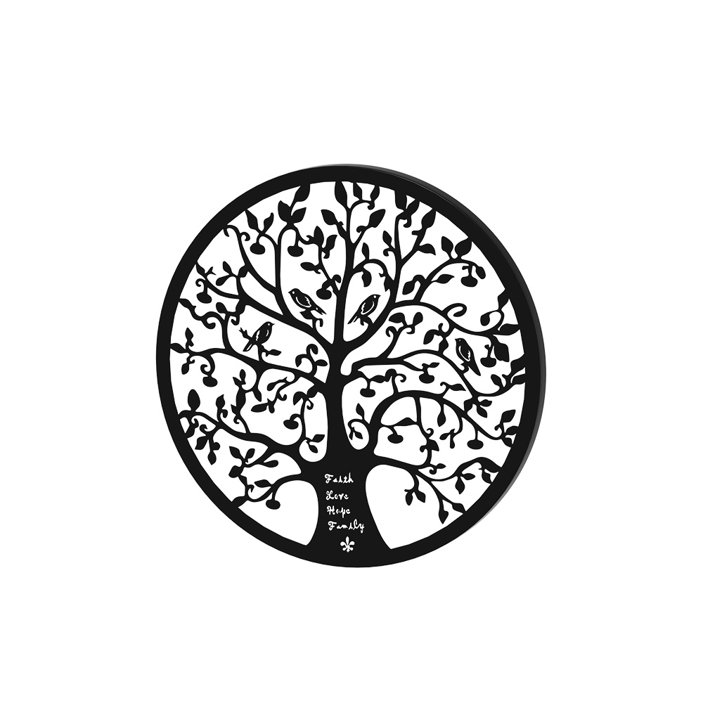 Artiss Metal Wall Art Hanging Sculpture Round Frame Tree view 4