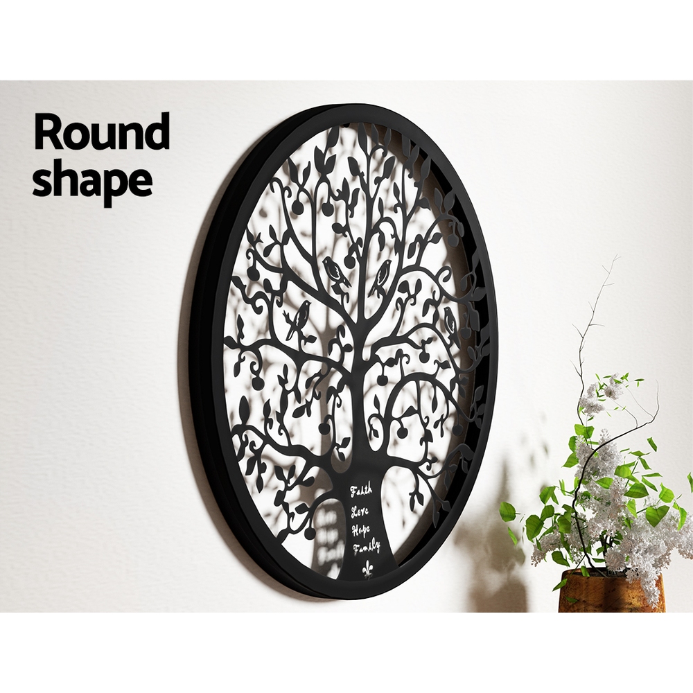 Artiss Metal Wall Art Hanging Sculpture Round Frame Tree view 5