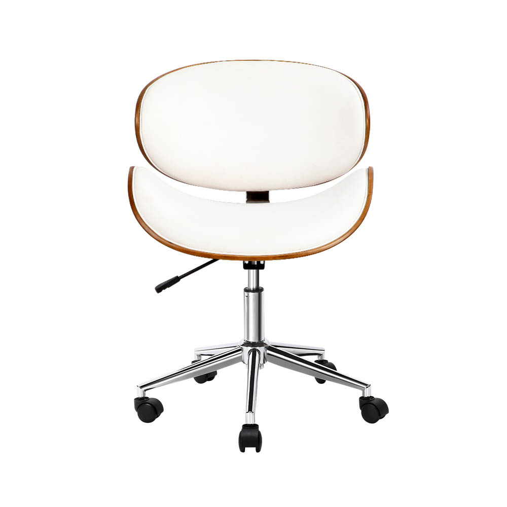 Artiss Wooden Office Chair with Leather Seat in 2 Colours view 3