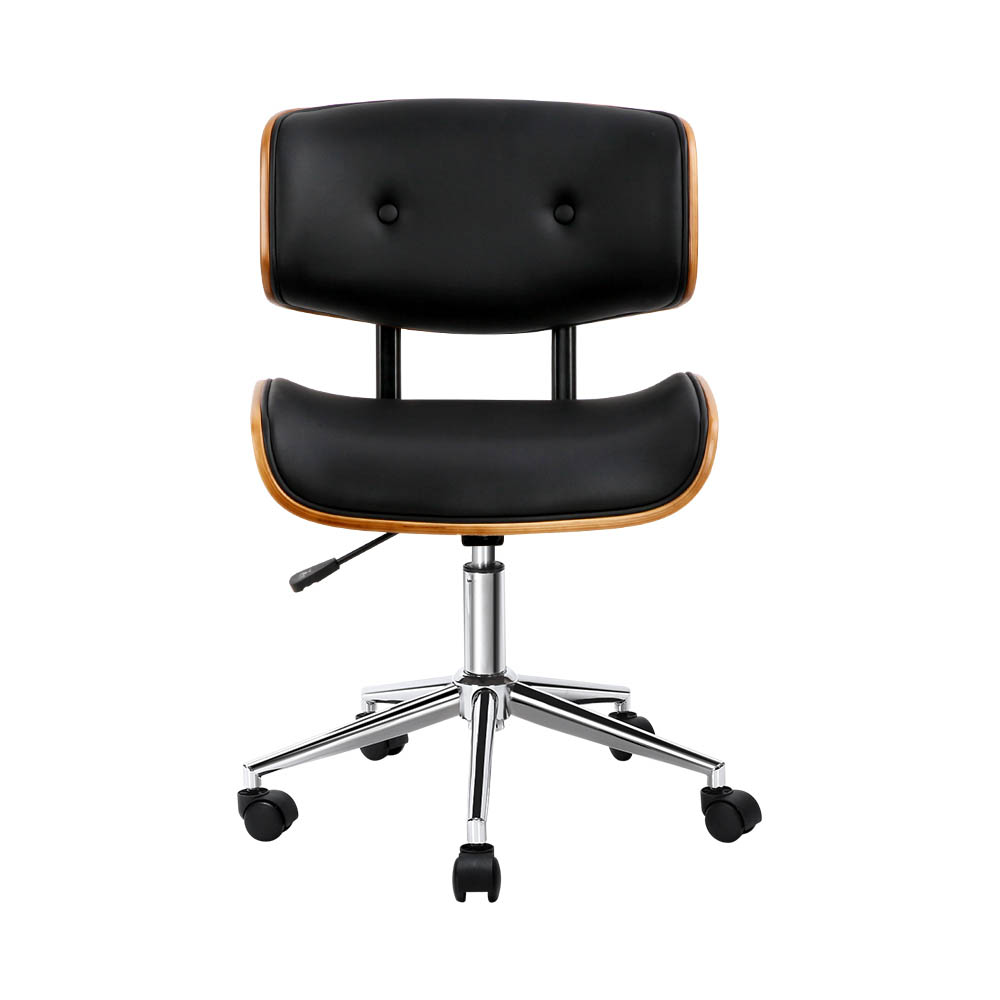 Artiss Wooden Office Chair with PU Seat in 2 Styles view 3