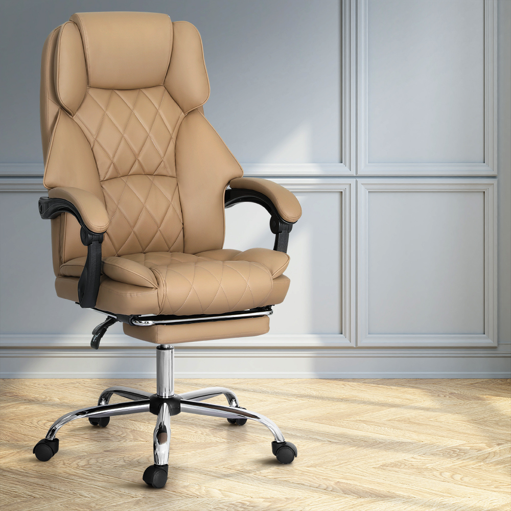Artiss Executive Office Chair Leather Footrest in 4 Colours