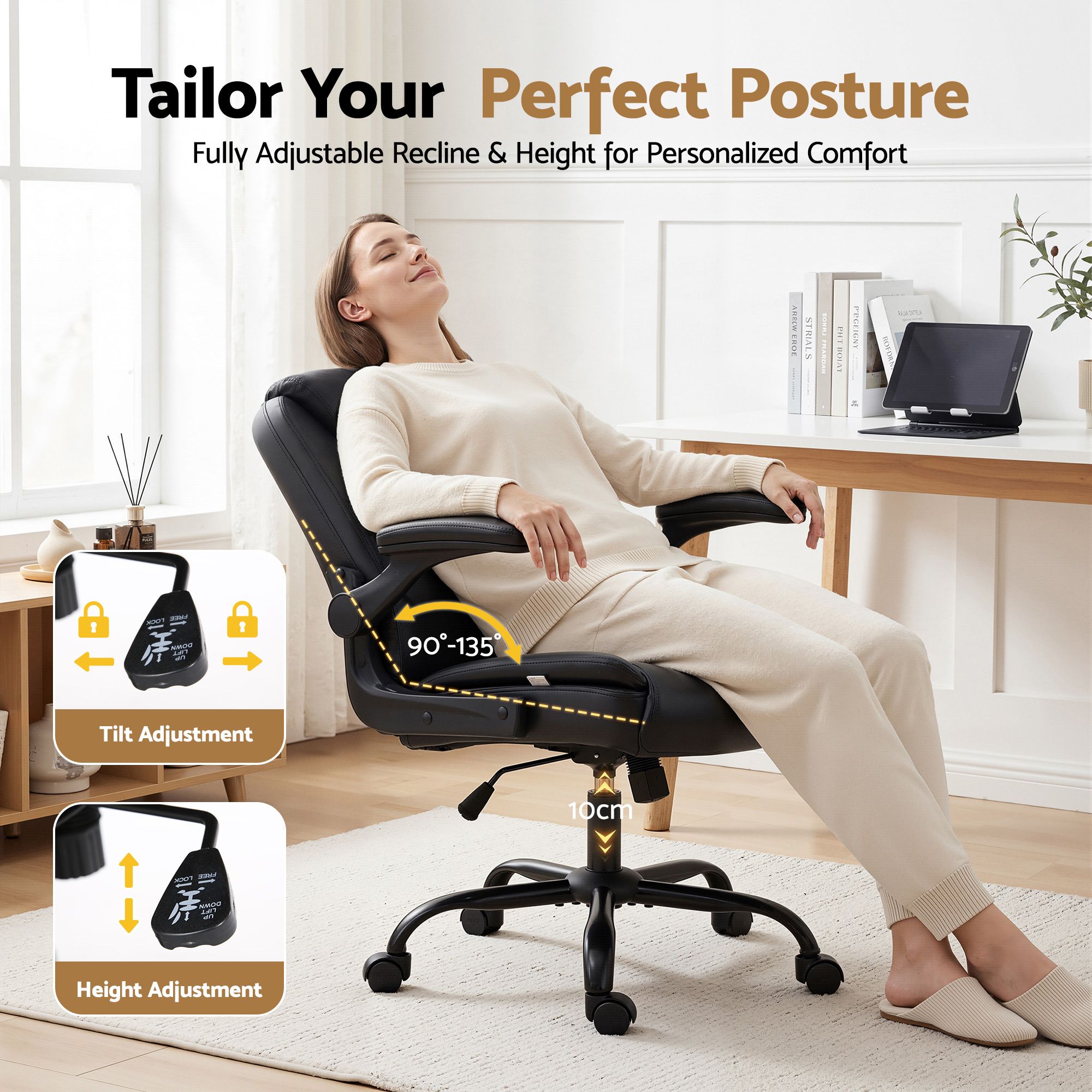 Artiss Executive Office Chair Mid Back in 3 Colours view 4