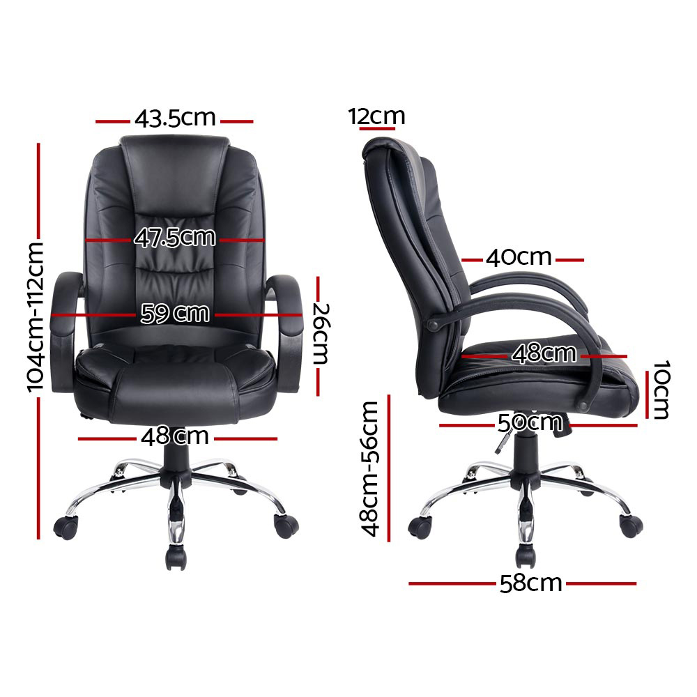 Artiss Executive Office Chair Leather Tilt in 3 Colours view 2