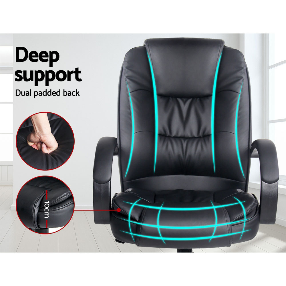 Artiss Executive Office Chair Leather Tilt in 3 Colours view 4