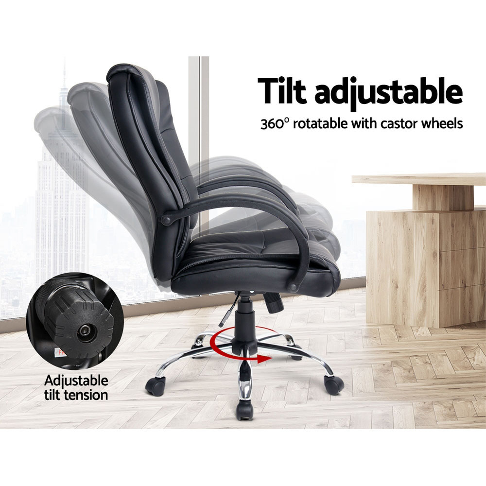 Artiss Executive Office Chair Leather Tilt in 3 Colours view 5