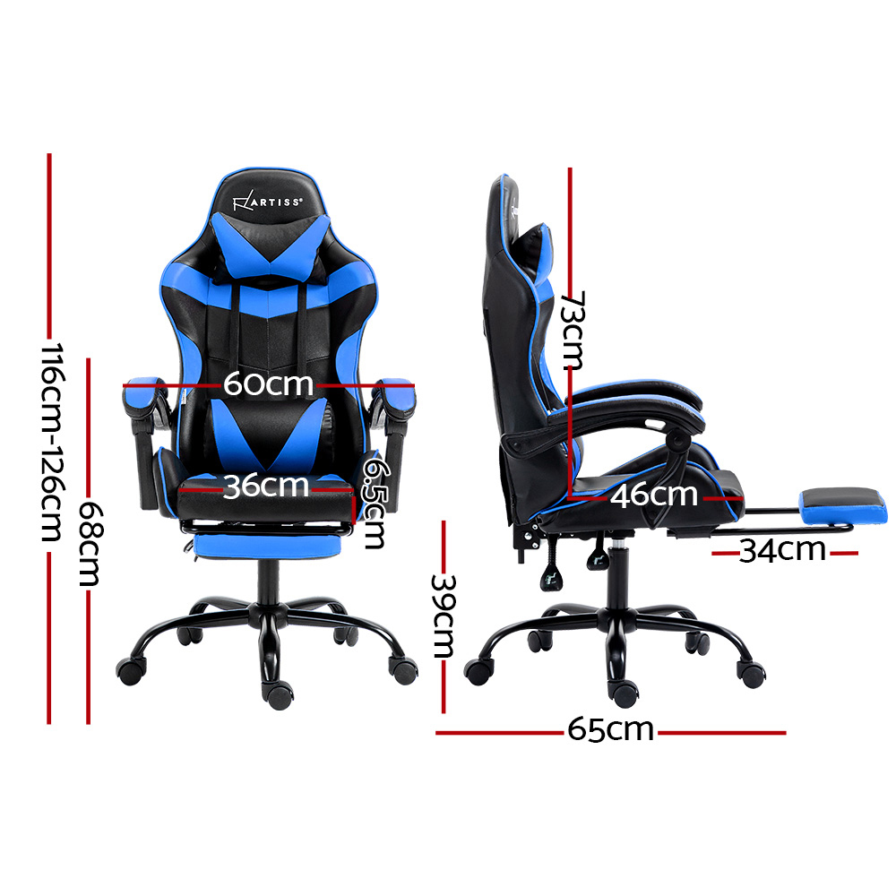 Artiss Gaming Office Chair Recliner with Footrest view 2
