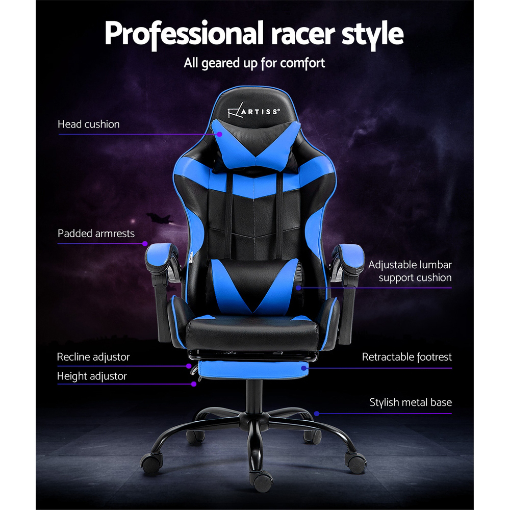 Artiss Gaming Office Chair Recliner with Footrest view 4