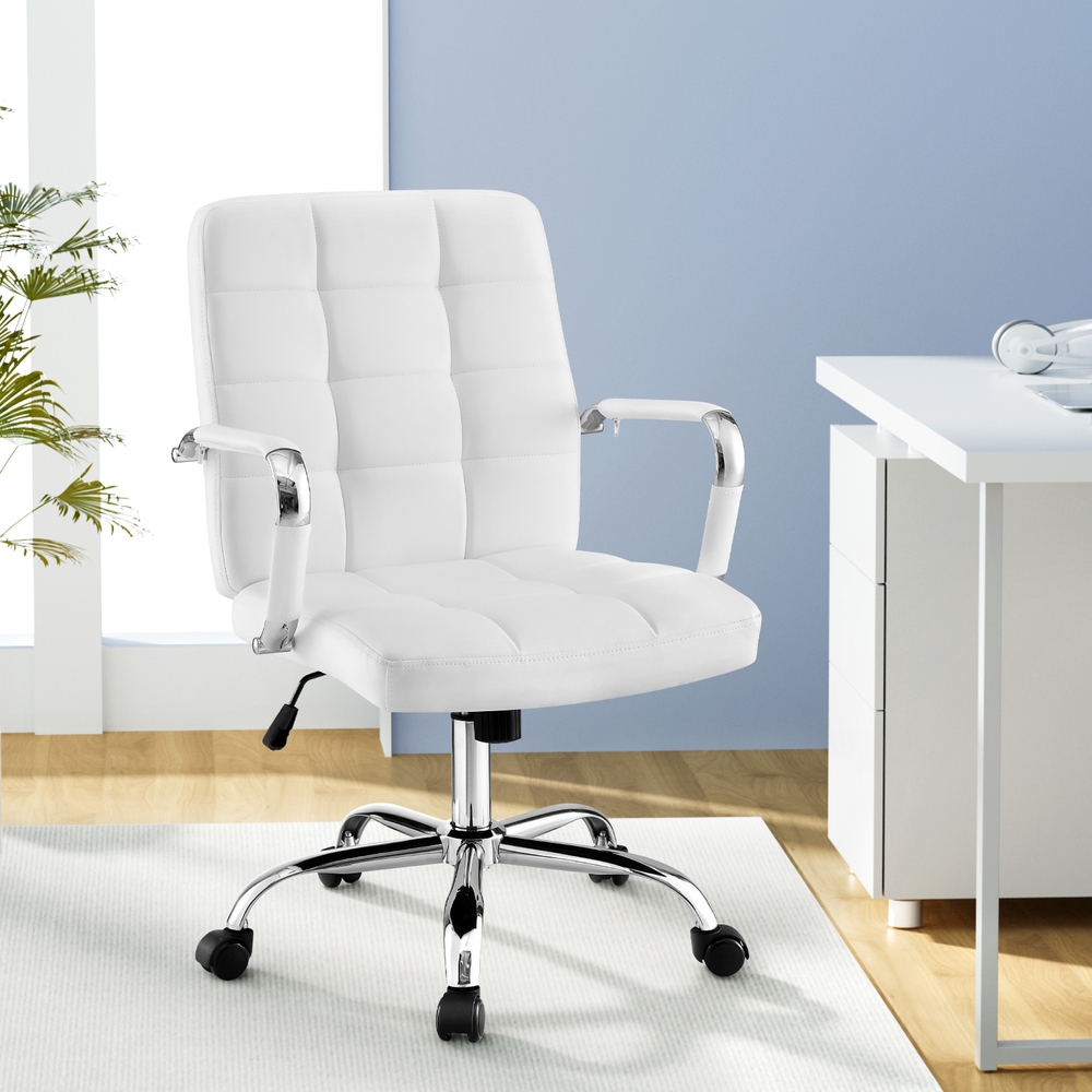 Artiss Mid Back PU Office Chair with Castors