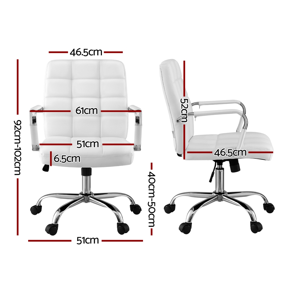Artiss Mid Back PU Office Chair with Castors view 2