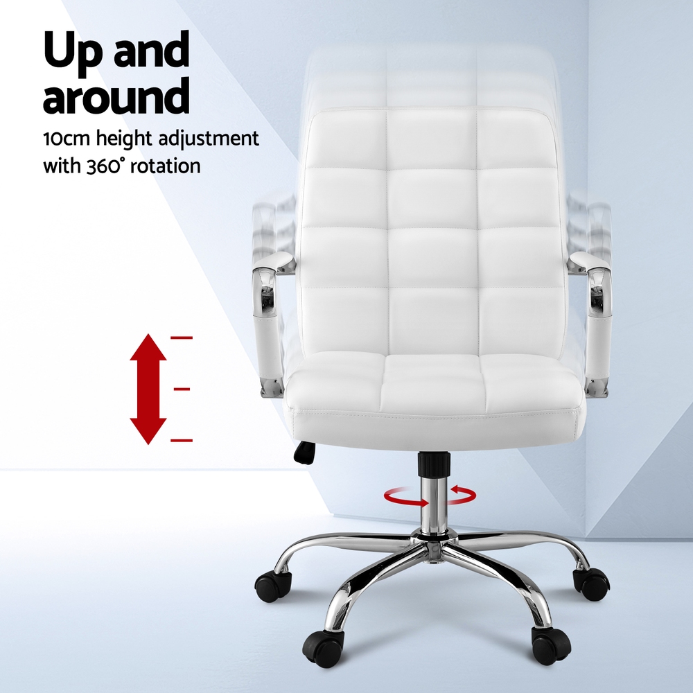 Artiss Mid Back PU Office Chair with Castors view 4