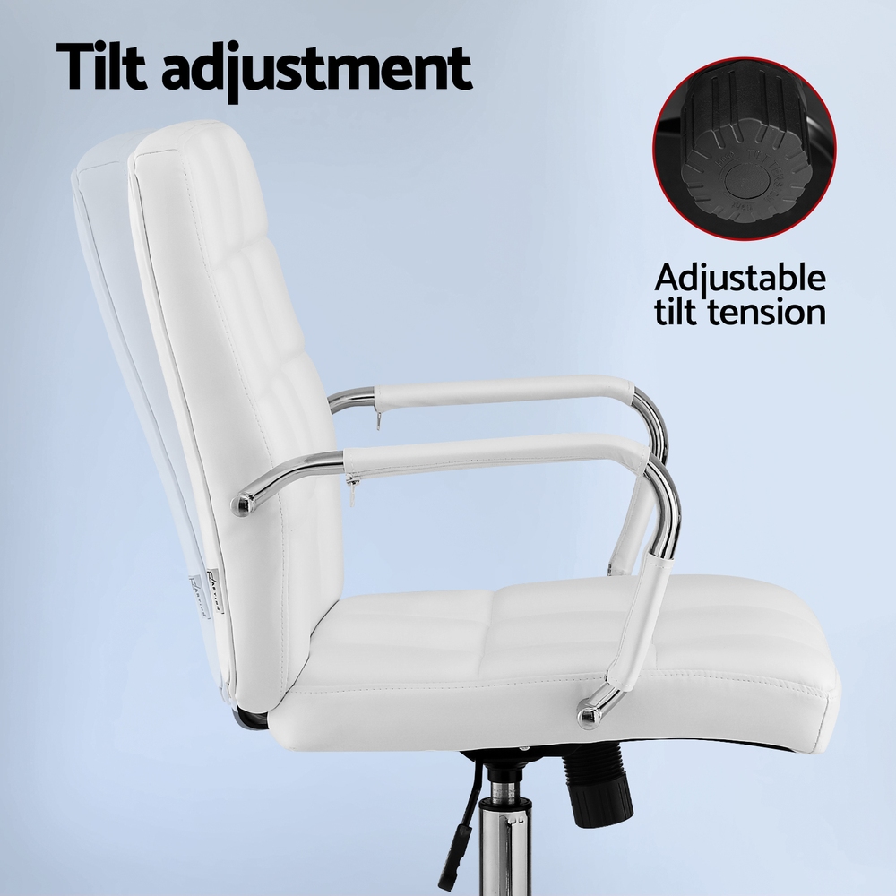 Artiss Mid Back PU Office Chair with Castors view 5