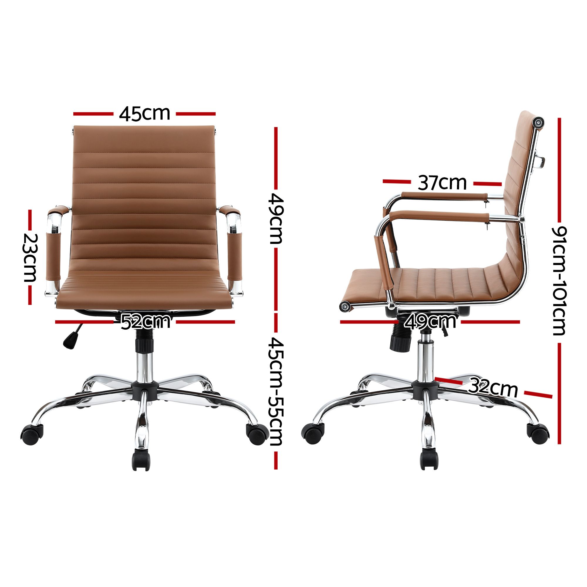 Artiss Mid Back PU Leather Office Chair in 2 Colours view 2