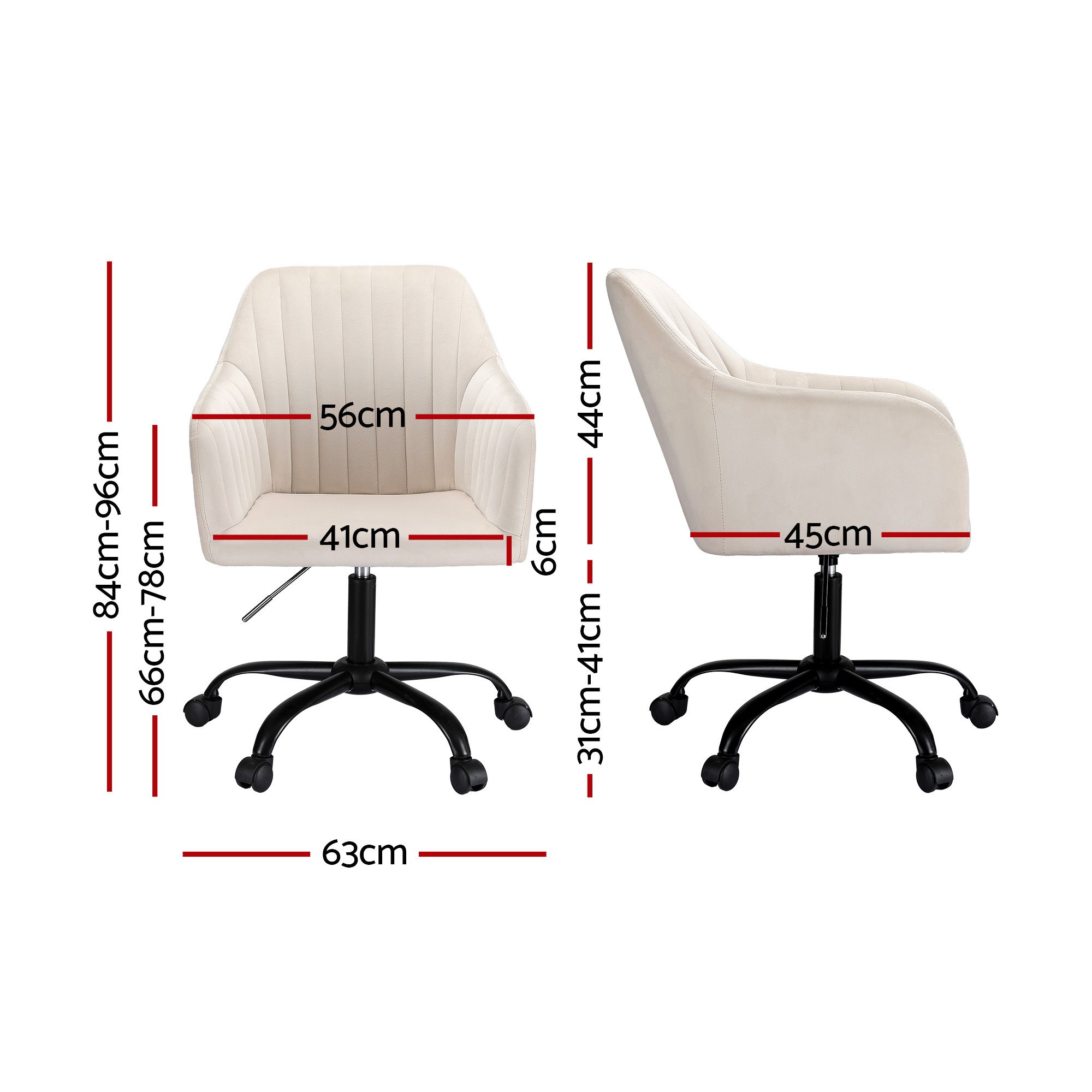 Artiss Velvet Office Chair with Gas Lift in 2 Colours view 2