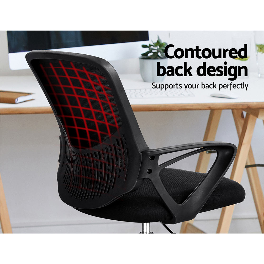 Artiss Padded Mesh Drafting Office Chair Black view 4