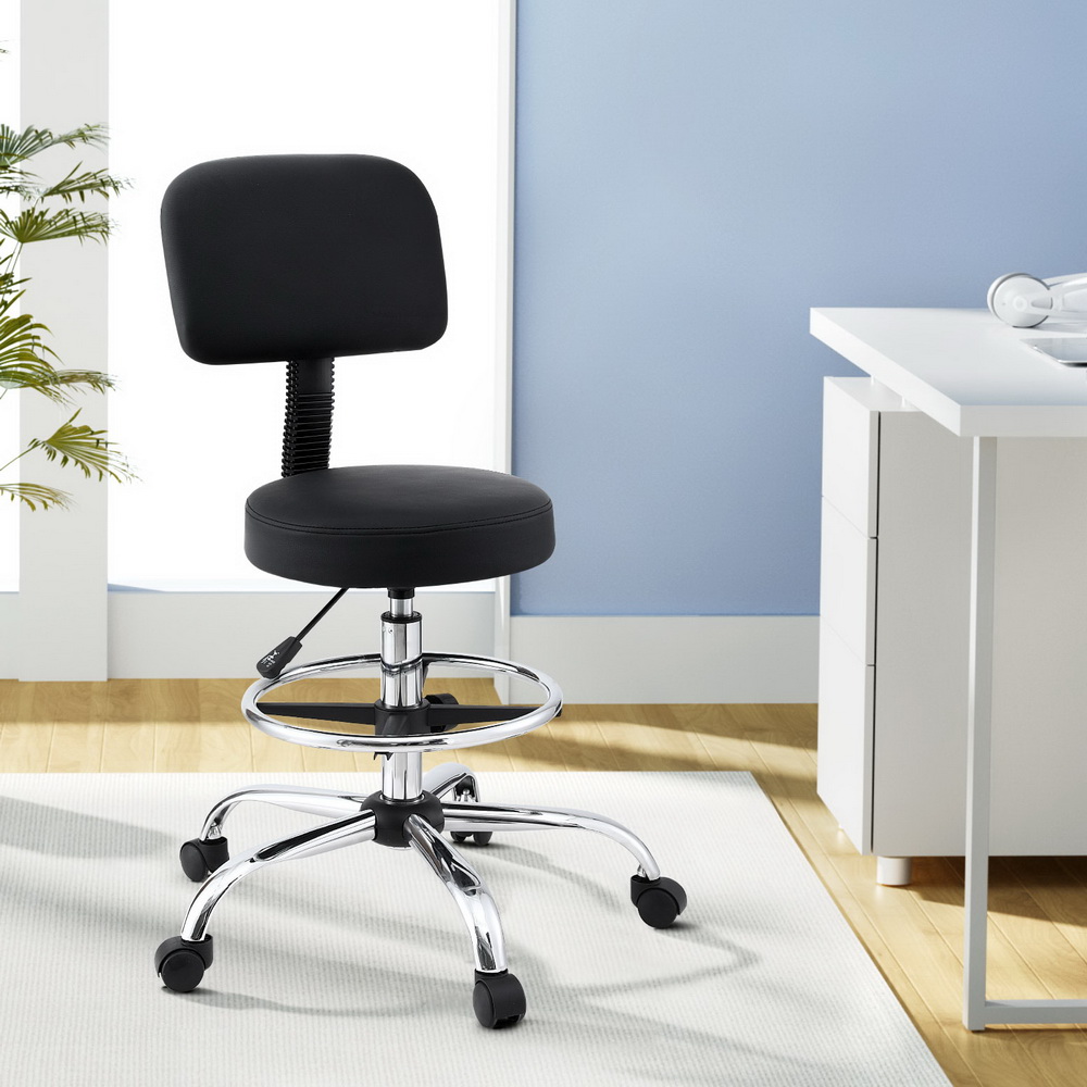 Artiss Ergonomic PU Drafting Office Chair Black