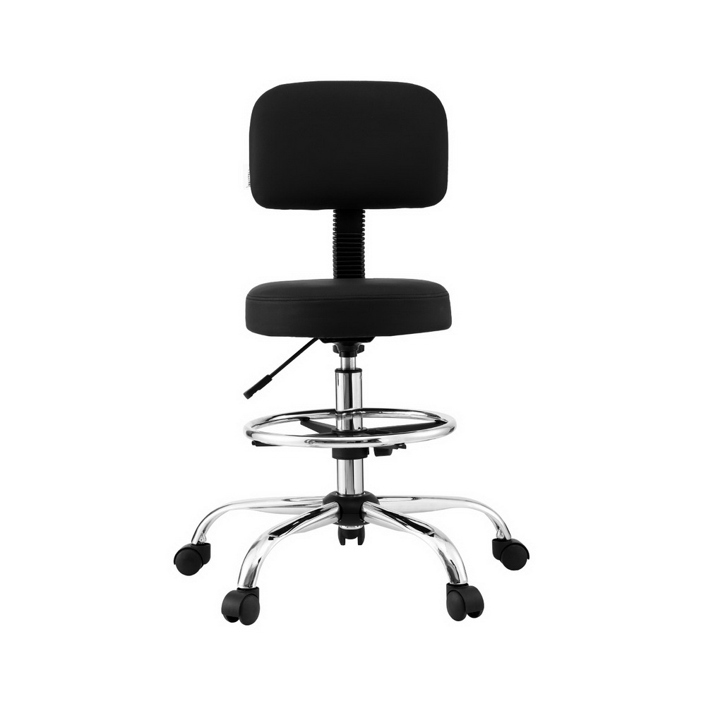 Artiss Ergonomic PU Drafting Office Chair Black view 3