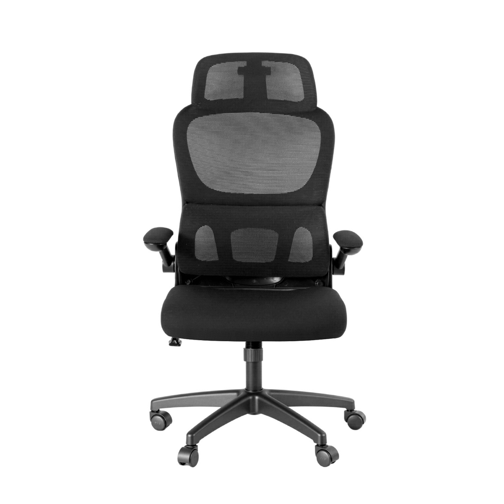 Artiss Ergonomic Office Chair Mesh Headrest Black view 3