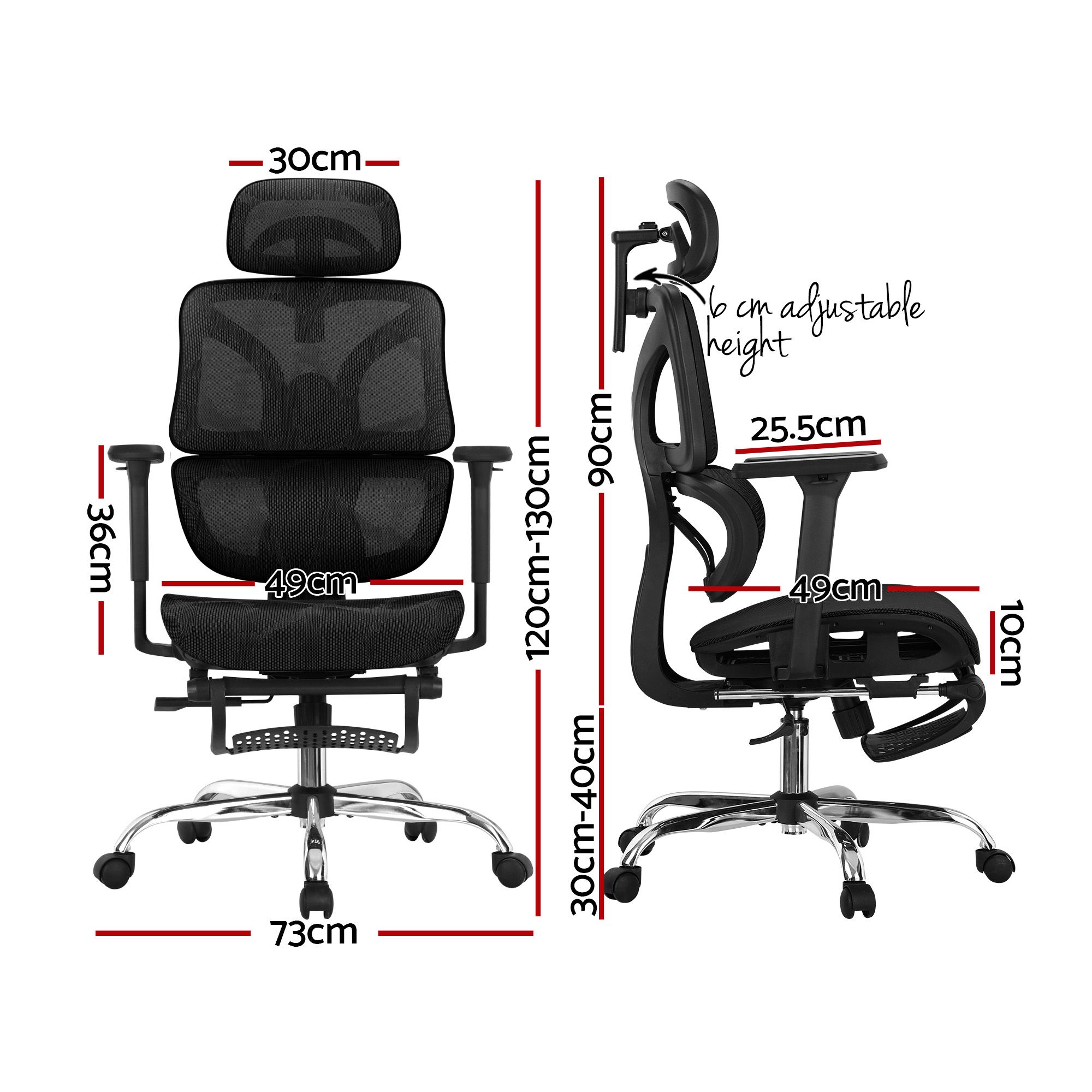 Artiss Ergonomic Office Chair with Footrest in 2 Colours view 2