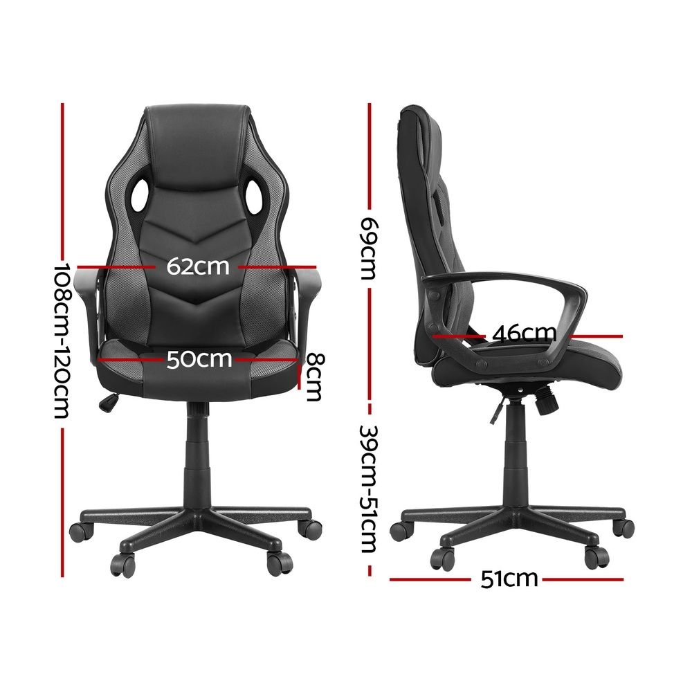 Artiss Gaming Office Chair Racing Style PU Leather view 2