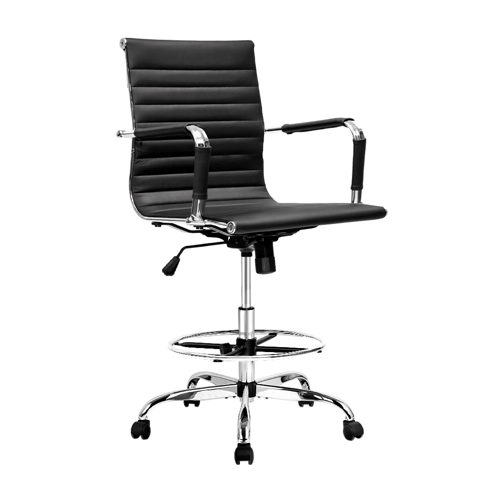 Artiss Leather Drafting Office Chair Black