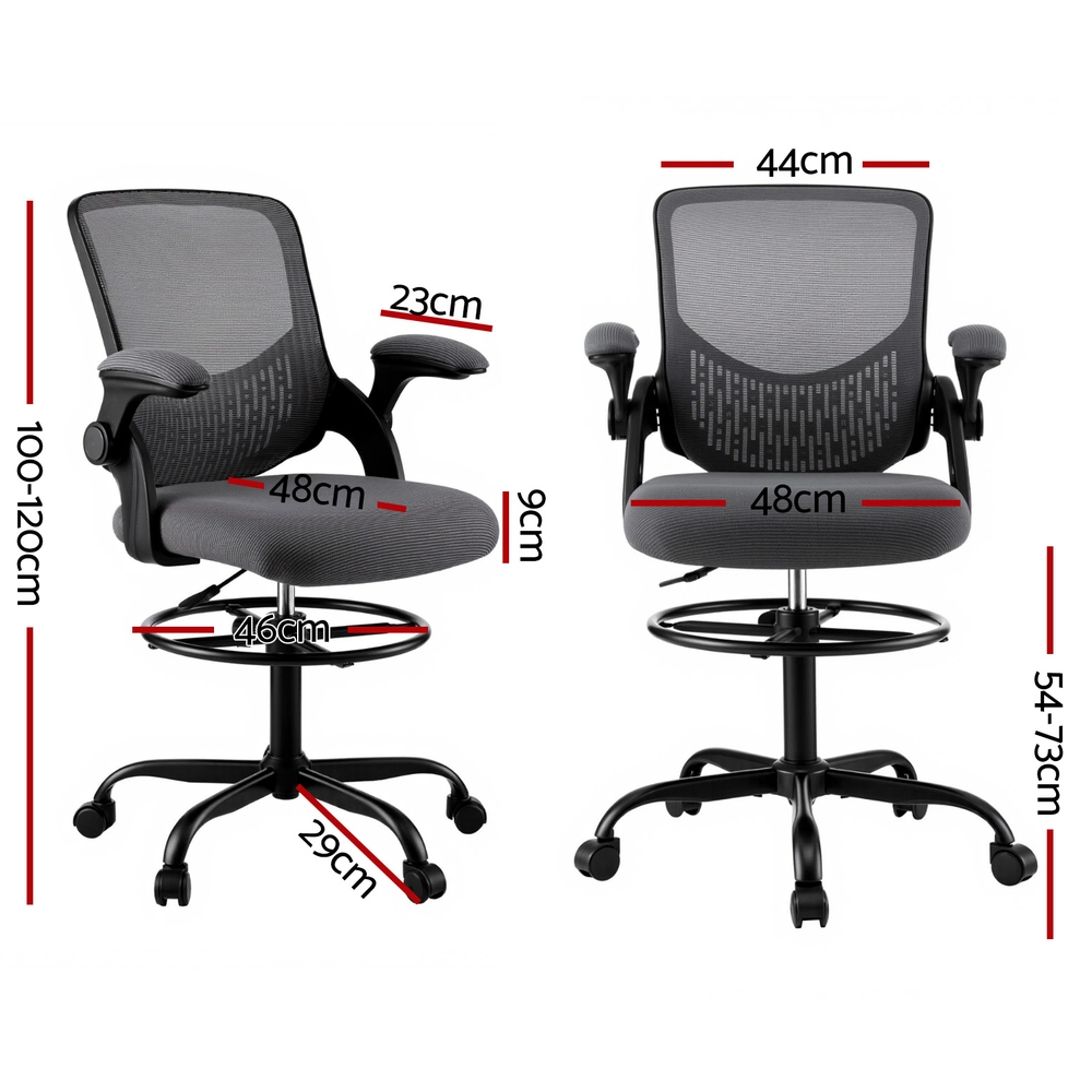 Artiss Mesh Drafting Office Chair Grey view 2